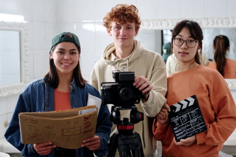 Film industry internships in the UK - aspiring filmmakers gaining hands-on experience on a movie set